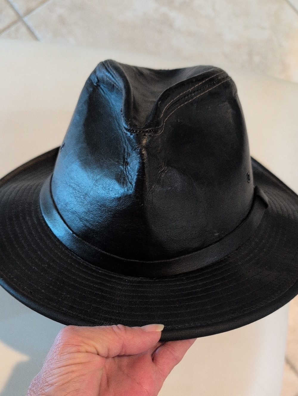 Wilsons Vintage Black Leather Hat